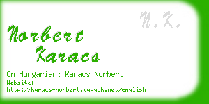 norbert karacs business card